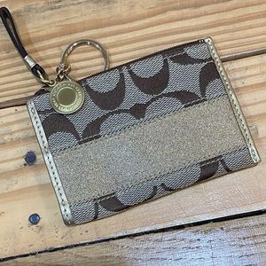 Authentic COACH canvas/leather zip coin purse. NWOT